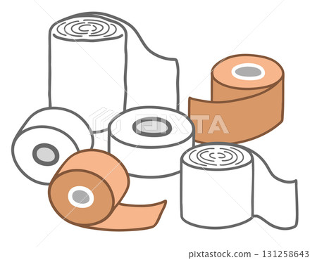 Bandages and tape for treating injuries 131258643