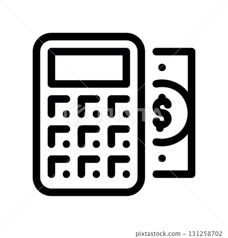 Simple black vector icon with a theme money calculator 131258702