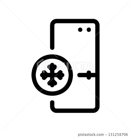 Simple black vector icon with a theme refrigerator, freezer 131258706
