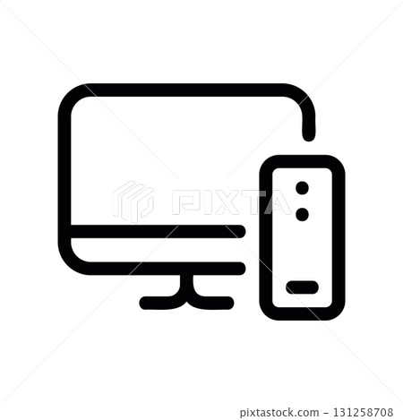 Simple black vector icon with a theme PC 131258708