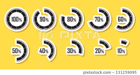 Loading progress bar sticker icon in flat style. Progress bar vector illustration on isolated background. Gauge level sign business concept. Loading progress bar sticker icon in flat style. Progress bar vector illustration on isolated background. Gauge level sign business concept. 131259095