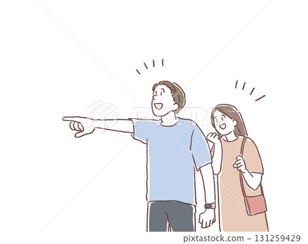 Couples pointing, couples, 131259429