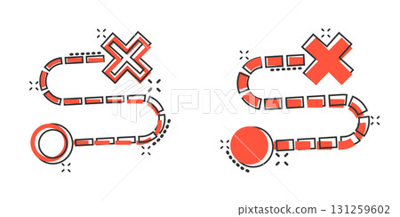 Map pin icon in comic style. gps navigation cartoon vector illustration on white isolated background. Locate position splash effect business concept. Map pin icon in comic style. gps navigation cartoon vector illustration on white isolated background. Locate position splash effect business concept. 131259602
