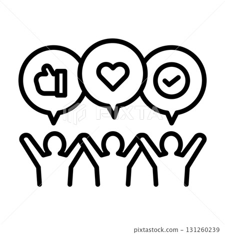 An icon of multiple people happy. 131260239