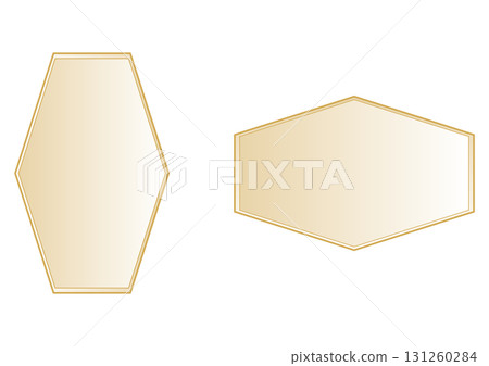 Luxury golden hexagon shape set 131260284