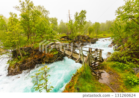 Waterfall along the Aurlandsfjellet Norway 131260624