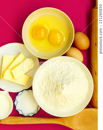 Preparation for baking, bake ingredients. 131260850