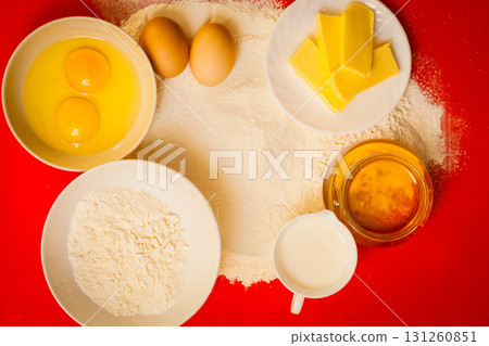Preparation for baking, bake ingredients. 131260851