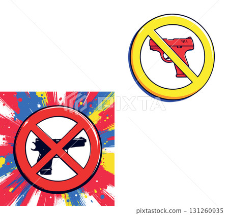 Vsai no guns allowed sign promoting gun control and disarmament Vsai no guns allowed sign promoting gun control and disarmament 131260935
