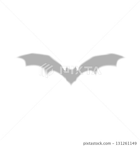 Bat silhouette with shadow effect, gray blurred color. 131261149