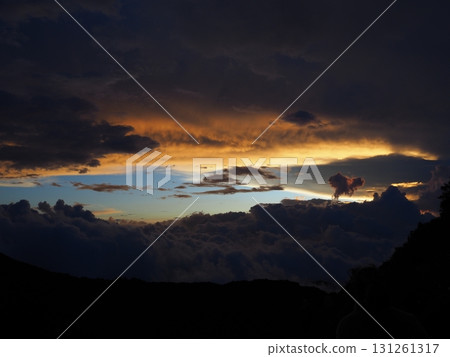 Sunset seen from above the clouds 131261317