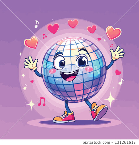 Vsai happy disco ball waving and spreading love at dance party 131261612