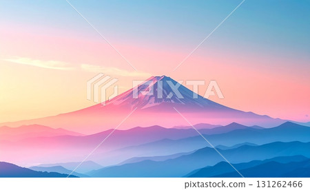 Snow-capped Mount Fuji in winter, sunrise and sea of clouds Snow-capped Mount Fuji in winter, sunrise and sea of clouds 131262466