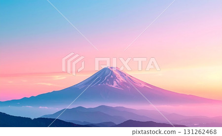 Snow-capped Mount Fuji in winter, sunrise and sea of clouds Snow-capped Mount Fuji in winter, sunrise and sea of clouds 131262468