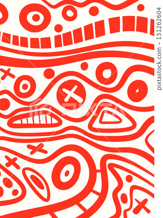 Abstract geometric doodle vector red and white Abstract geometric doodle vector red and white 131262604