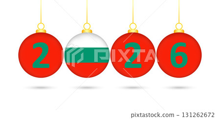 Bulgaria Flag Christmas Balls 2026 Decoration. 131262672