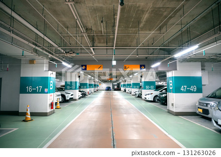 Image of underground parking lot Image of underground parking lot 131263026