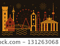 Travel to Germany Poster with Night Skyline 131263068