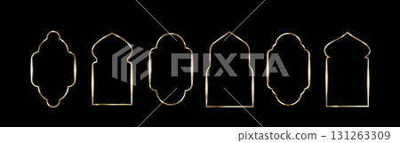 Golden frame collection for Ramadan 131263309