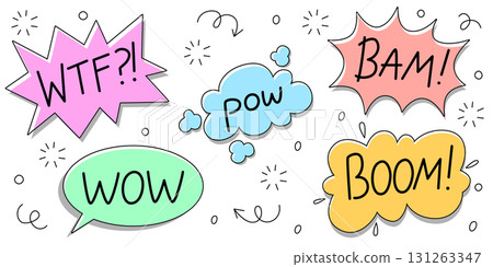 Colorful comic bubbles 131263347