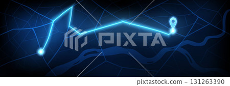 Digital gps navigation map 131263390
