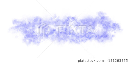 Dense blue smoke cloud with soft edges and transparency effect on a black background for cold, mysterious, or atmospheric visual compositions 131263555