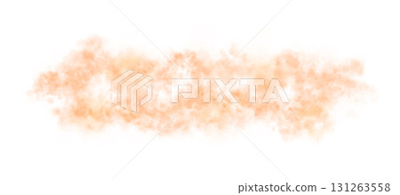 Dense orange smoke cloud with soft edges and transparency effect on a black background for fiery, warm, or energetic visual compositions 131263558
