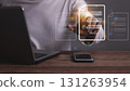 Young man with laptop hand touching to sign a Online Business Contract, Contract signing, 131263954