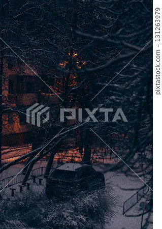 Reykjavik, the capital city of Iceland, at winter in night 131263979