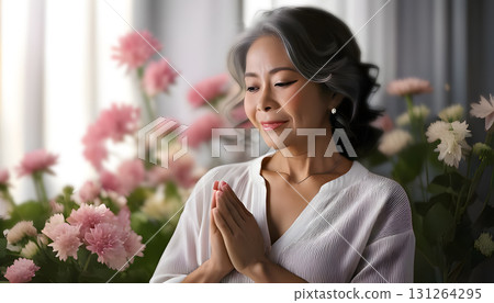 Photo of a serene woman enjoying a moment of self-care and relaxation, embracing the important 131264295