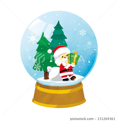 Santa Claus and fir tree snow globe 131264361