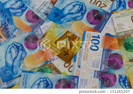 Background of the swiss francs banknotes 131265207