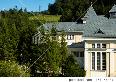 Peaceful Mountain Home in the Heart of Nature. Serene Landscape with Silence and Harmony 131265275