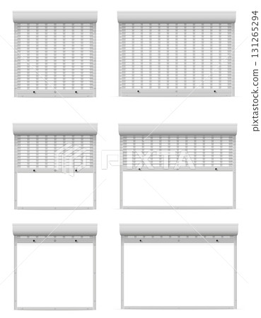 metal perforated rolling shutters cartoon stock vector illustration 131265294