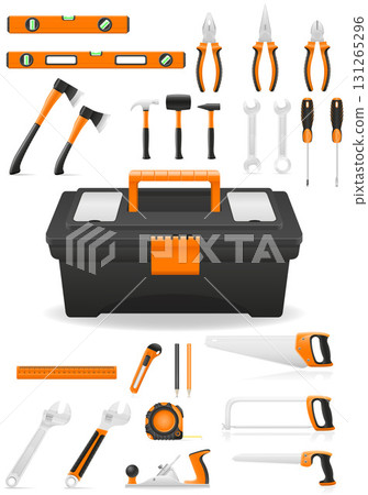 tools for repair home icons cartoon stok vector illustration 131265296