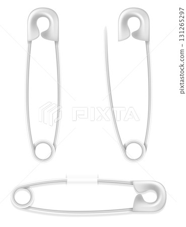 metal safety pin cartoon stock vector illustration 131265297