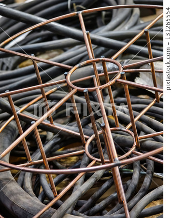 Industrial equipment made of metal copper coils and rubber 131265554