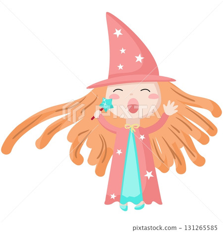 Enchantress in hat vector cartoon pretty character Enchantress in hat vector cartoon pretty character 131265585