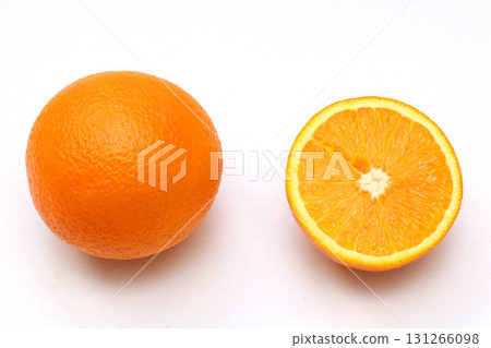 Fresh orange fruit on white background Fresh orange fruit on white background 131266098