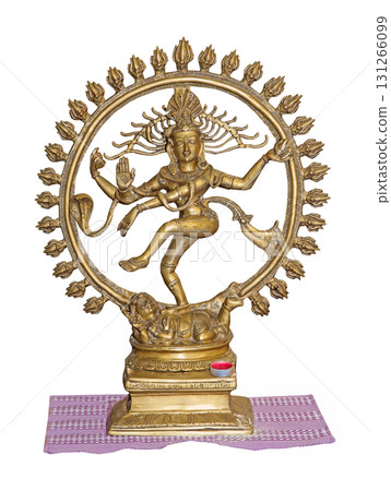 Gold Hindu Shiva statue isolated Gold Hindu Shiva statue isolated 131266099