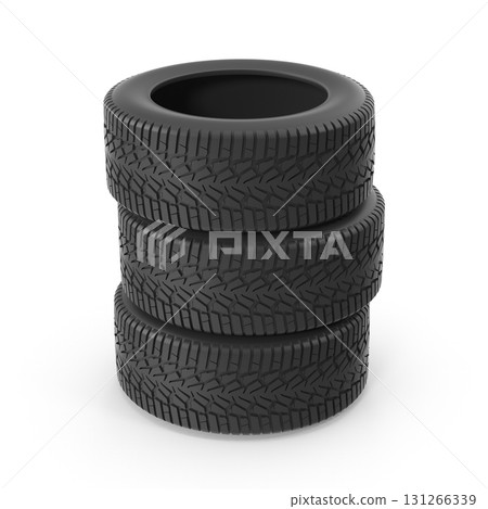 Stacked black tires 131266339