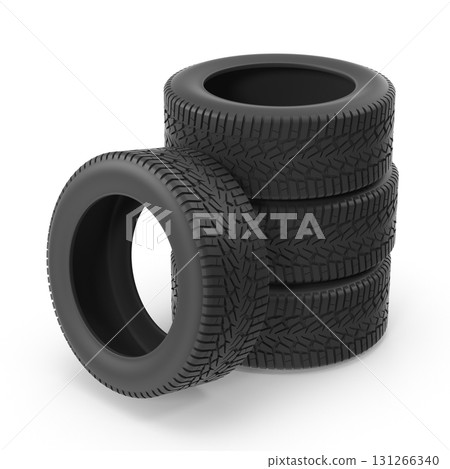 Set of black tires for a vehicle 131266340