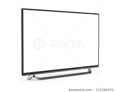 Modern flat screen television isolated on white 131266350