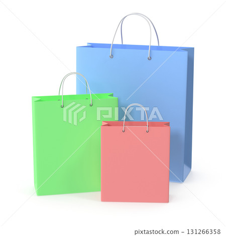 Colorful shopping bags trio 131266358