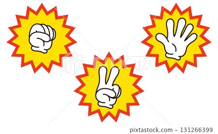 Impactful rock-paper-scissors illustration set 131266399