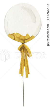 New Year Balloon Watercolor Countdown Black Gold Festive Holiday Decoration Illustration 131266464