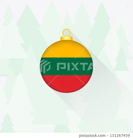 Lithuania National Flag Christmas Decoration. 131267459