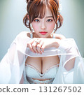 young woman in a white dress 131267502