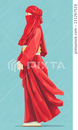 Girl in red costume Girl in red costume 131267529