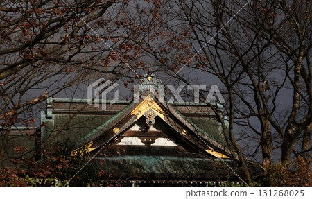 秋田護國神社閃閃發光的屋頂山牆 秋田護國神社閃閃發光的屋頂山牆 131268025